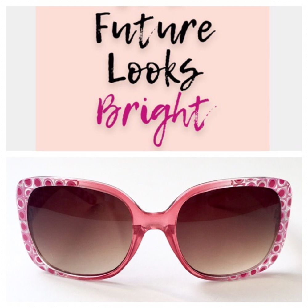 Mod Tile Print Pink Acrylic Fashion Sunnies, NWT
